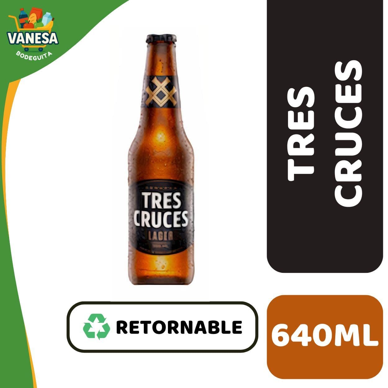 CERVEZA TRES CRUCES LAGER 640ML