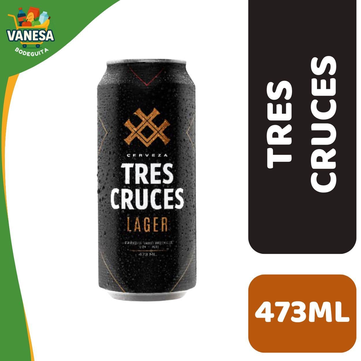 CERVEZA TRES CRUCES LAGER LATA 473ML
