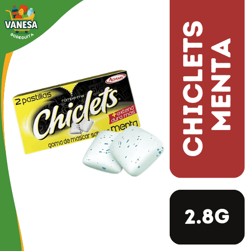 CHICLETS MENTA 2 PASTILLAS 2.8G