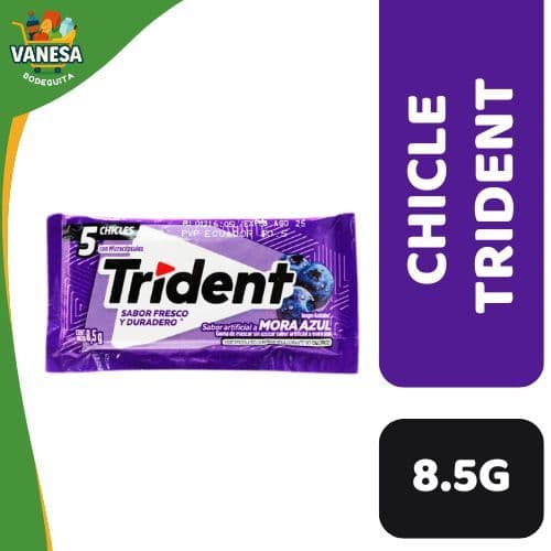 CHICLE TRIDENT MORA AZUL 8,5G
