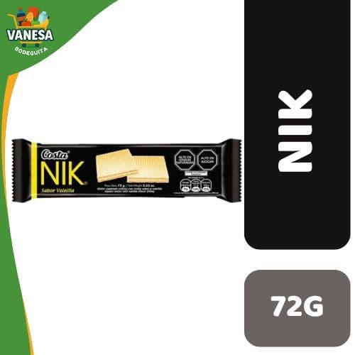 GALLETA NIK COSTA SABOR VAINILLA 72G