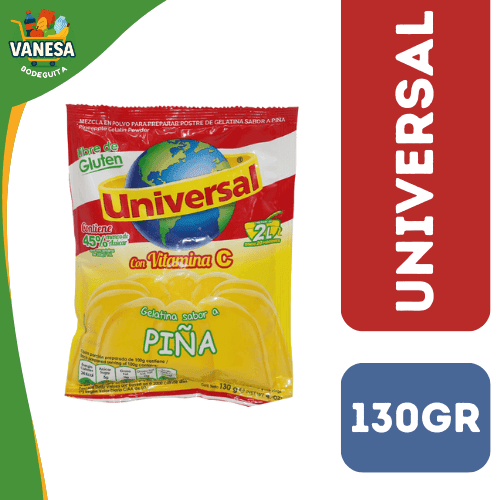 GELATINA SABOR A PIÑA UNIVERSAL 130G