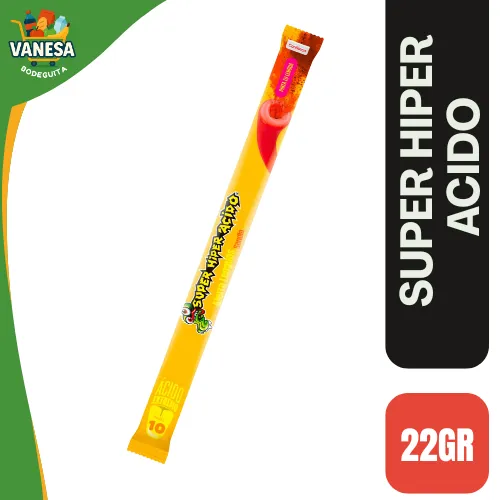 GOMA DE MASCAR SUPERHIPERACIDO 20CM SANDIA 22GR