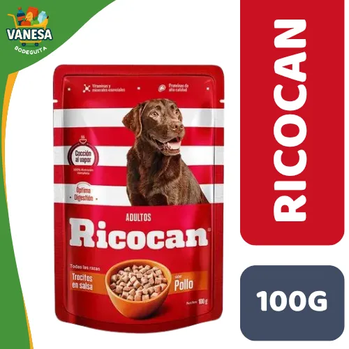 RICOCAN ADULTOS TROCITOS EN SALSA SABOR POLLO 100G